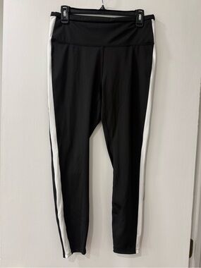 Avia Black Athletic Leggings with White Logo
